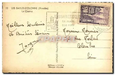 Les Sables-d'Olonne — Widok na Kasyno — Wydawnictwo Gaby — Rewers