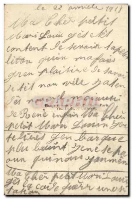 Soldaat en vrouw — tendere scène — JMT PARIS, n°156 — Achterkant
