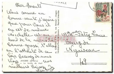 Jardim do Mail — Angers — M. Chétien & Fils, Reprod. Interdite — Verso