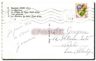 Saint-Cure-d'Ars — Lembrete de Ars (Ain) — Cliché Villand — Verso