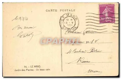 Jardim das Plantas — Le Mans — Um belo canto — Adel — Verso