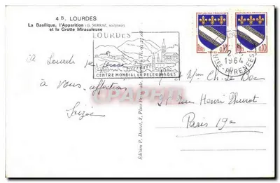 Lourdes — A Basílica, a Aparição e a Gruta Milagrosa — Édition P. Doncel, 8, Place P. Doncel, Lourdes — Verso