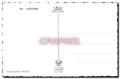 Lausanne — widok panoramiczny i monumentalny — Wydawnictwo Jaeger, nr 698 — Rewers