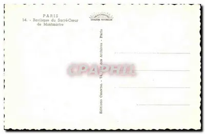 Basilica of the Sacred Heart — Montmartre — Éditions Chantal — Back