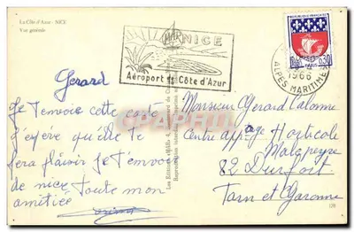 Ogólny widok Côte d'Azur — Nice — Wydawnictwo « MAB » — Rewers