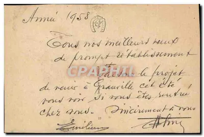 Bouquet van pensées en pansies — Goed jaar — Franse drukkerij — Achterkant
