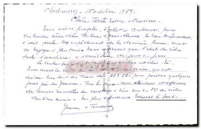 Cherbourg — vista panorâmica e porto — editor não identificado — Verso