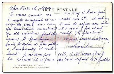 A Basílica de Lisieux — O Caminho da Cruz externo — Vista Geral — editor Rapoport, n°9 — Verso