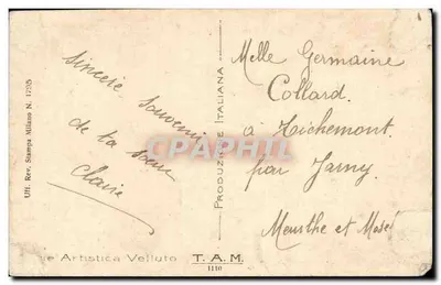 Fleurs de trèfle rose — édition italienne — Uff. Rev. Stampa Milano N. 1795 — Verso