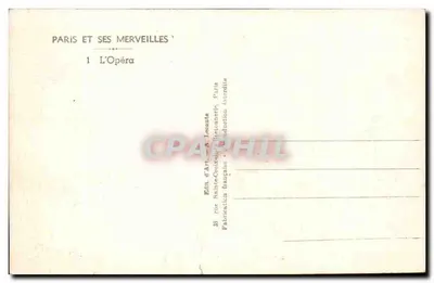 O Ópera — Paris e suas maravilhas — Édit. A. Lescante — Verso