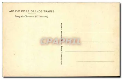Lago de Chaumont — Abadia da Grande Trappe — Hélo-Lorraine, Naacy — Verso