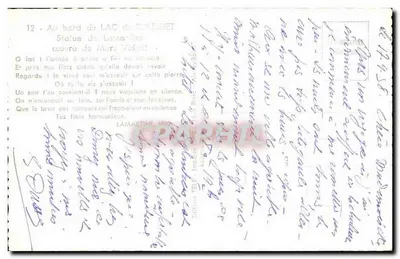 Statua Lamartine — Jezioro Sylhet — wydanie przez Télé — Rewers