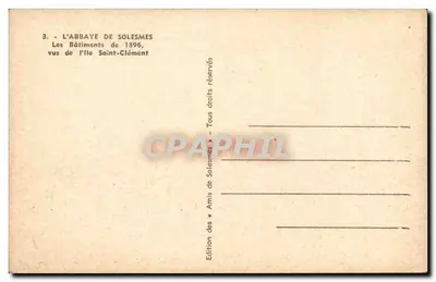 सोलेस्म के अब्बादगाह — 1896 के इमारतें, सेंट-क्लेमेंट द्वीप से देखा गया — सोलेस्म के दोस्तों के एडिशन — पीछे