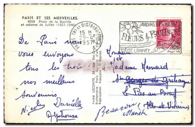 Place de la Bastille — coluna de Julho (1831-1840) — Guy, Radio-Cité — Verso