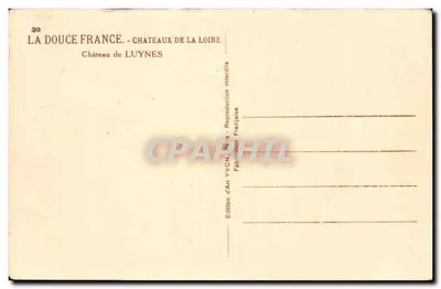 Castelo de Luynes — Castelos da Loire — Edição de Arte YVON — Verso