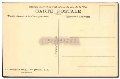 Langeais (Indre-et-Loire) — Ogólny widok — A. Papaglin, Paryż — Rewers