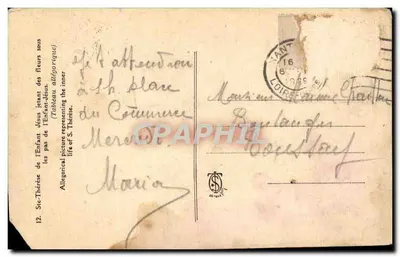 Święta Teresja z Dziecka Jezus — scena allegoryczna — nieznany wydawca, nr 12 — Rewers