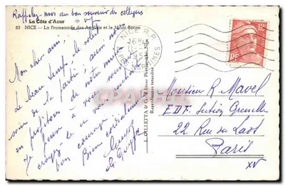 A Promenade des Anglais e o Mont-Boron — Nice — editor L. Olletta & Cie — Verso