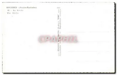 Lourdes (Hautes-Pyrénées) — Widok wnętrza jaskini — Wydawca CIM, seria 43 — Rewers