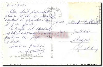 Lourdes — Bazylika i góry — Foto Quinault - Wydawnictwo Natalet, nr 19 — Rewers