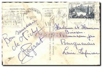 Kasyno w Vichy — 'Krolowa Miast Wodnych' — Wyd. La Cigogne — Rewers