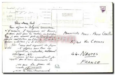 Stara pocztówka Widok lotniczy Algierii — wydawca 'Chènes Postaux de Voyage' — n°4 — Rewers