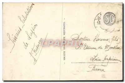 Leysin e as Torres de AI (2334 m.) — Sociedade Gráfica Neuchâtel, n° 3604 — Verso