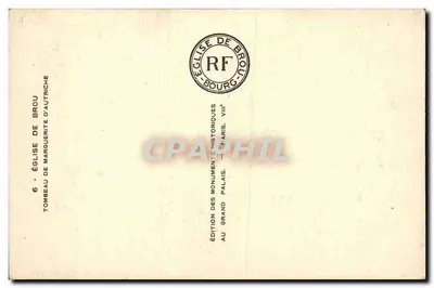 Túmulo de Margarida da Áustria — Igreja de Brou — Édition des Monuments Historiques — Verso