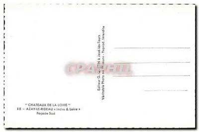 Azay-le-Rideau — Widok na fasadę południową — Wydawca G. Quetin z Joué-lès-Tours — Rewers