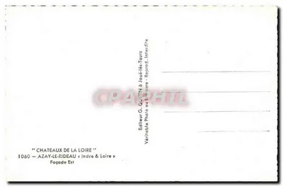 Castelo de Azay-le-Rideau — Fachaça Leste — Editor G. Guettin em Joué-lès-Tours, n° 1060 — Verso