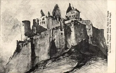 O Castelo das Vosges — desenho de Victor Hugo — G. Bonchétal, fot.édit. Paris