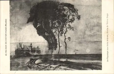 Paisagem da Casa de Victor Hugo (Museu) — desenho de Victor Hugo — G. Bouchet, editor