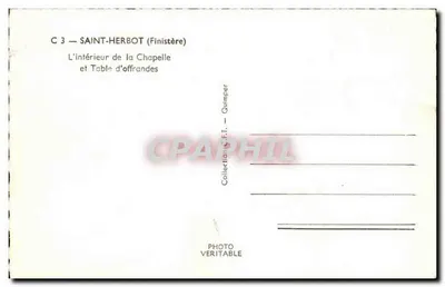 La Mouette — Binnenkant van de kapel en offerbank — Collectie C.F.F. — Quimper — Achterkant