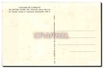 Kościół i klasztor Najświętszej Maryi Panny z Celles — romański portal z wielokrotnymi łukami, XII wiek — Rewers