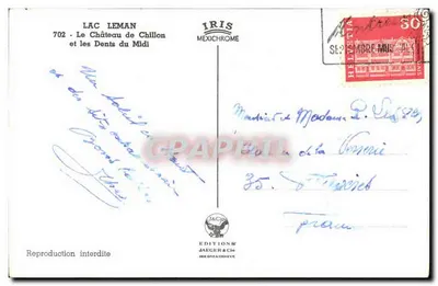 Zamek Chillon — Lac Léman i Dents du Midi — Éditions Jaeger & Cie — Rewers