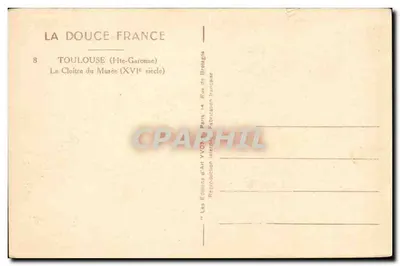 O Claustro do Museu — Toulouse (Hte-Garonne) — Les Éditions d'Art YVON — Verso