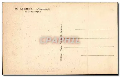 Lourdes — A Esplanada e a Basílica — Edição Foto Quinault, Lourdes — Verso