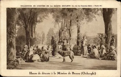 Hora de descanso na Missão de Bessou (Oubanghi) — Coleção da Obra da Santa Infância, 44, rue du Cherche-Midi — Paris (6e)