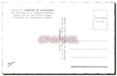 Wnętrze Ossuarium w Douaumont — Katedra Katolicka — Wydawnictwo La Cigogne, Reims — Rewers