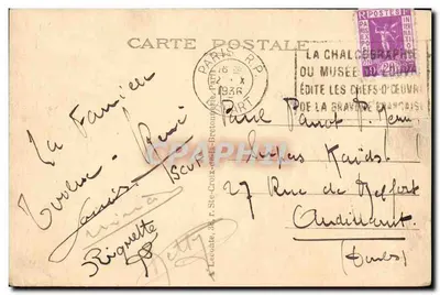 Paryż — Aleja Champs-Élysées — Aleja Champs-Élysées — La Chalcographie du Musée — Rewers
