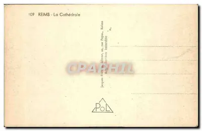 Reims - A Catedral — Jacques Préville, Reims — Verso