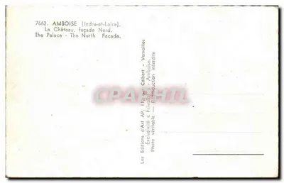 Amboise — Castelo, fachada Norte — Edições d'Art AP, Colbert — Verso