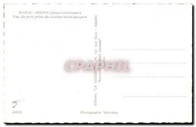 Dieppe — Widok portu z wieży świętego Jakuba — Wydawnictwo André Leconte — Rewers