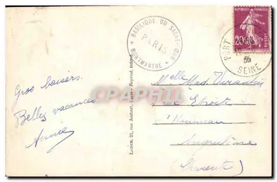 Paris — O Sagrado Coração — editor desconhecido, n°6 — Verso