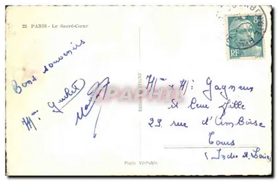 Paris - The Sacred Heart — Publisher Edug, no. 119 — Back
