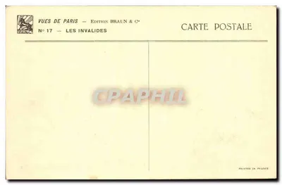 Les Invalides — Wydawca Braun & C°, nr 17 — Rewers