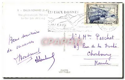 Les Eaux-Bonnes — Widok ogólny (wys. 750 m.) — Éditions De Clerc — Rewers