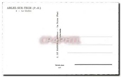 Arles-sur-Tech — O Claustro — J. Le Marigny, Editora — Verso