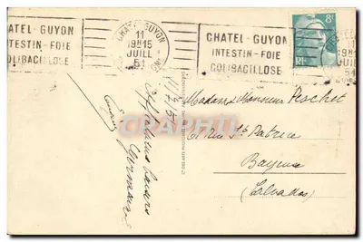 Châtel-Guyon — Widok na Dolinę Sans-Souci — Wydawca: Des Arts Photomécaniques, Paul Straub — Rewers