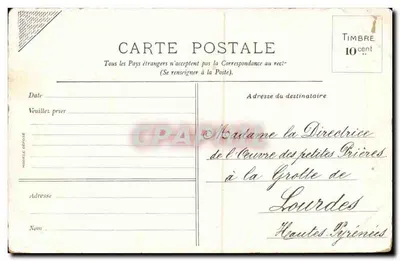 Lourdes — Bazylika i Gave — Wydawca nieznany, nr 3 — Rewers